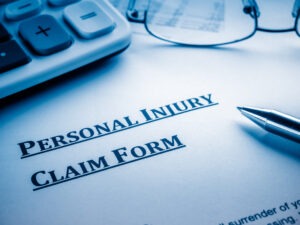 glasses-calculator-and-pen-by-personal-injury-claim-form