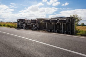 flipped-over-tractor-trailer