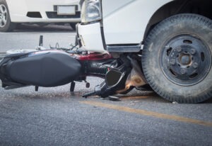 motorcycle and truck accident