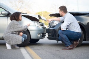 Lyft driver arguing after a crash
