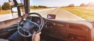 driver in delivery truck